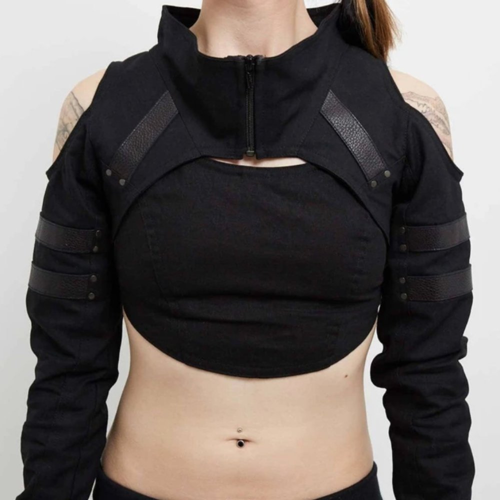 Variant Cyberpunk Shrug w/ Leather Trim